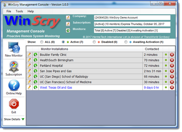 The WinScry Management Console